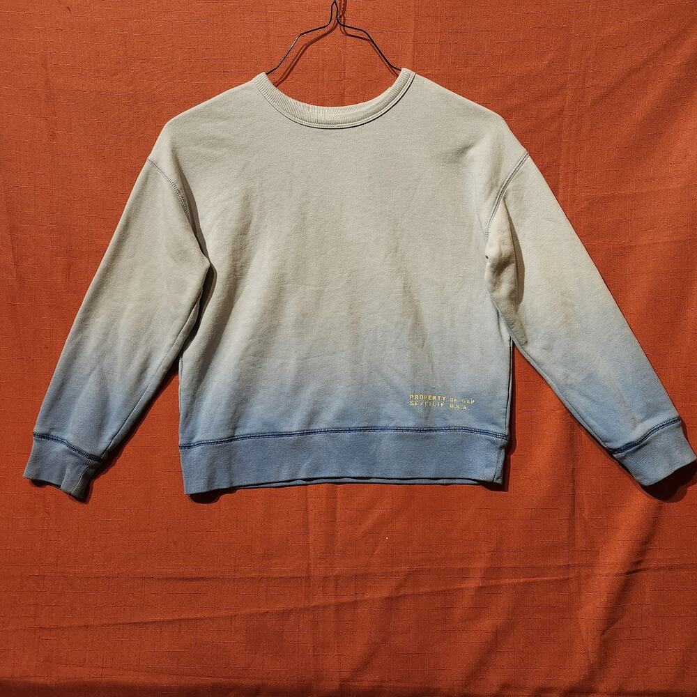 Gap Boy's Sz 8 Blue Ombre Long Sleeve Crew Neck Sweatshirt Sweater